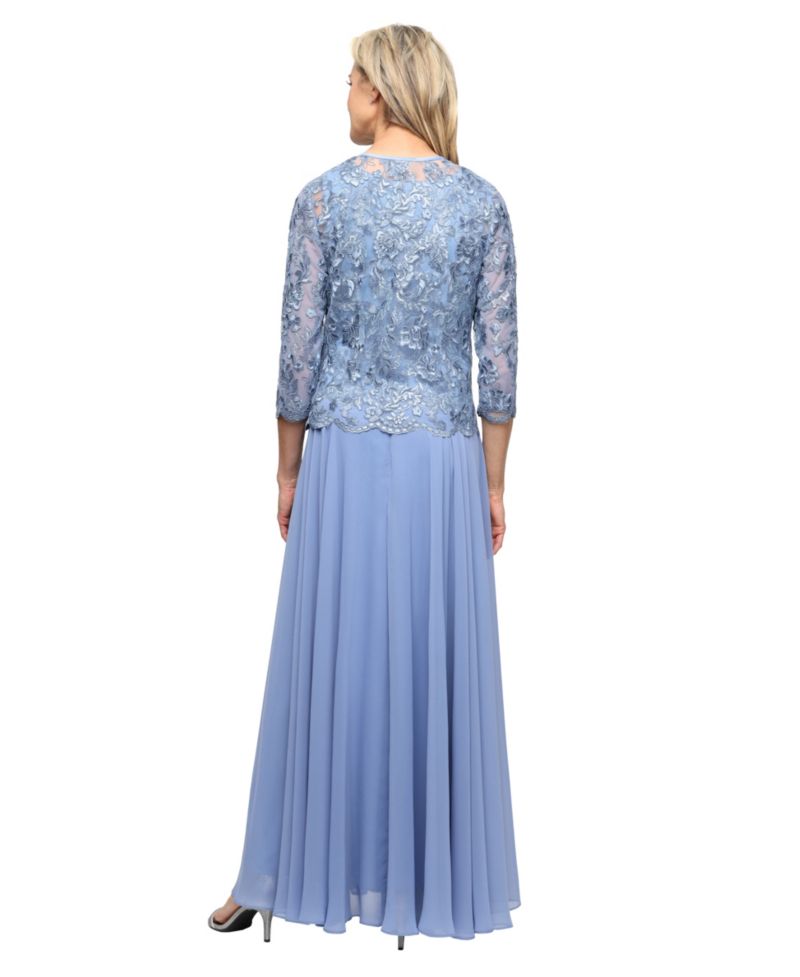 Women's Scoop Neck Ball Gown & Jacket, 2-Piece Set