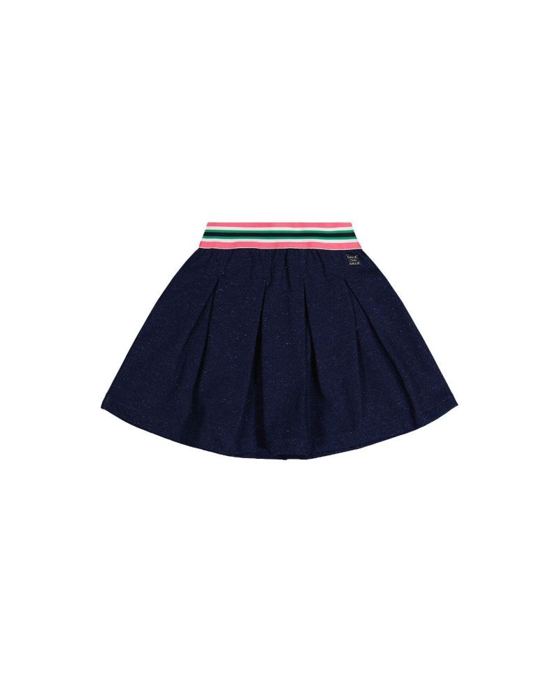 Little and Big Girl ( size 6 to 14 ) Pleated French Terry Skirt Denim