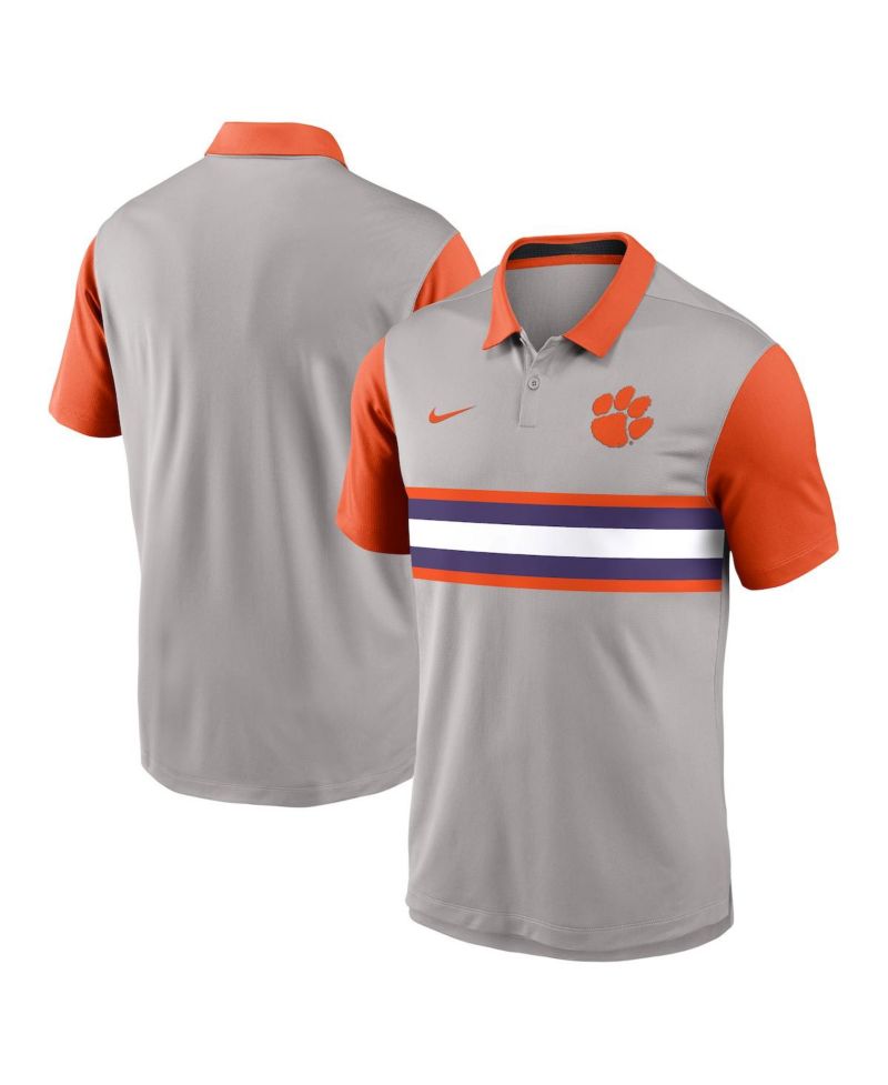 Men's Gray/Orange Clemson Tigers Vapor Performance Polo Shirt