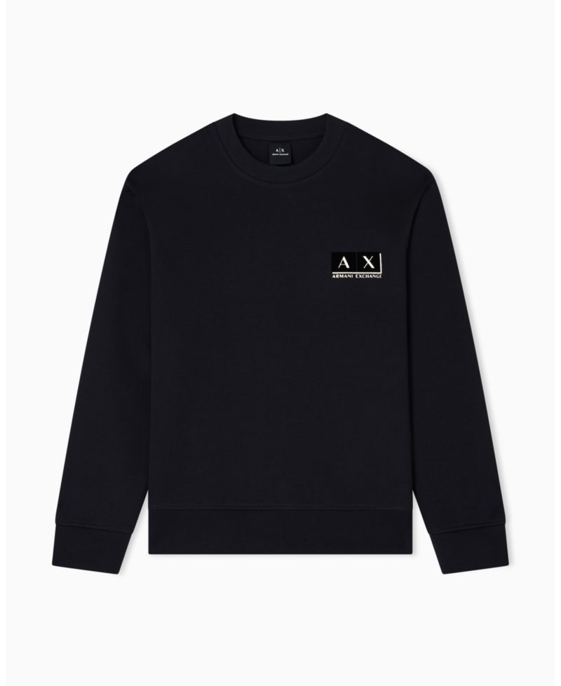 Men's Gold Logo Center Chest Graphic Crewneck Sweatshirt