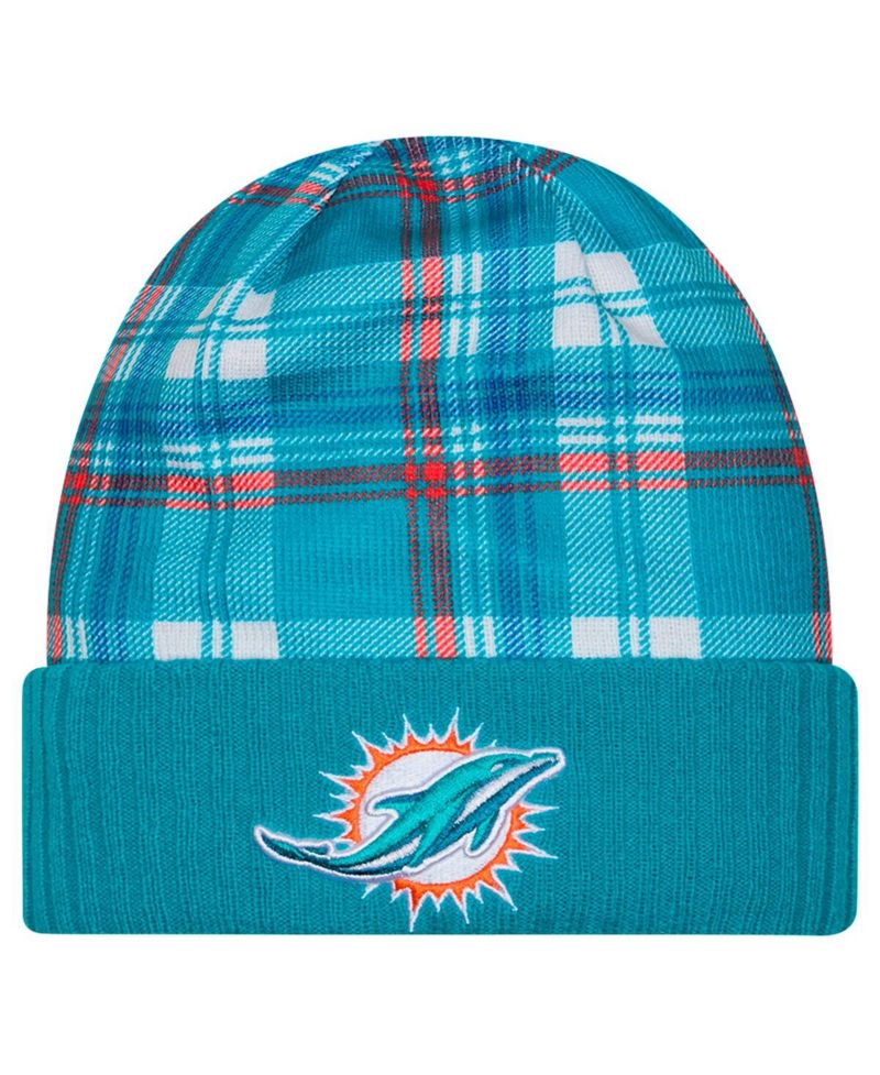 Men's Aqua Miami Dolphins Sideline Statement Cuffed Knit Hat