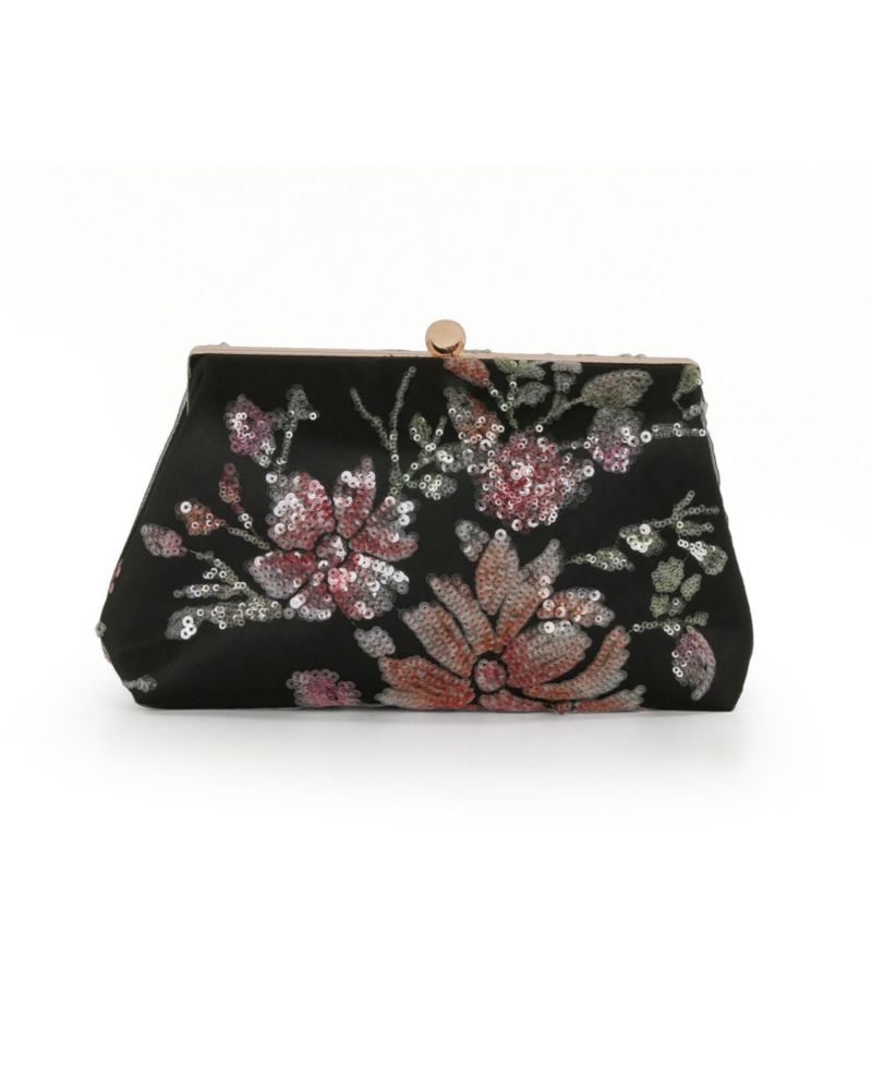 Woman's Lyric Sequin Floral Satin Top Handle
