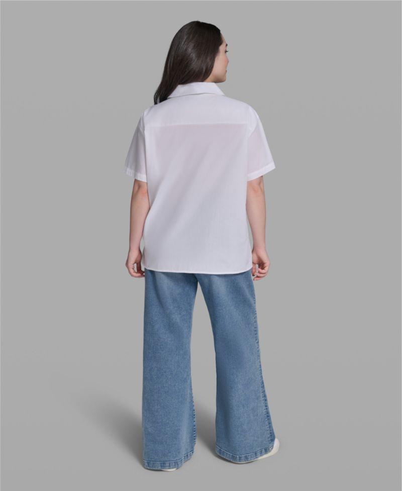 Plus Size Cotton Short-Sleeve Top