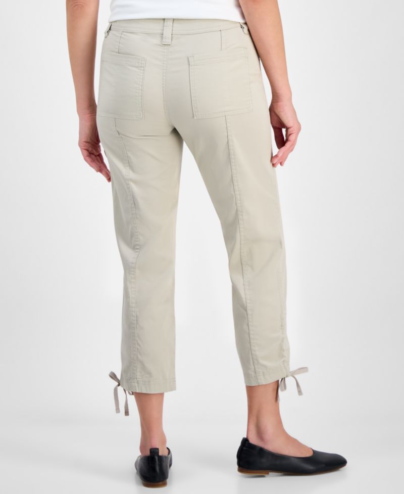 Women's Mid Rise Tie-Hem Ankle Pants