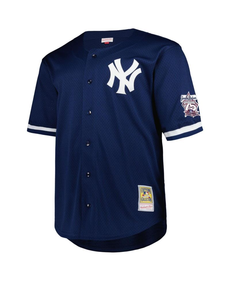 Men's Derek Jeter Navy New York Yankees Big & Tall Cooperstown Collection Mesh Batting Practice Jersey