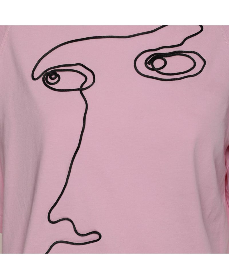 Women's Face Embroidered T-Shirt