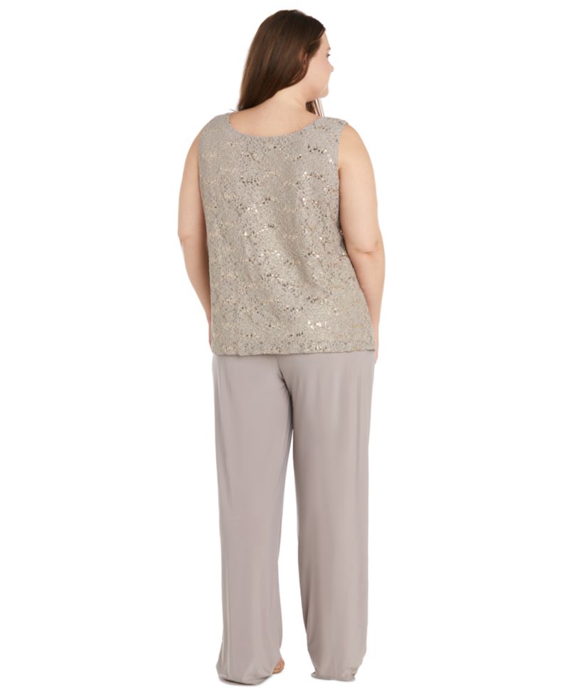 Plus Size 3-Pc. Embellished Jacket, Tank & Pants Set