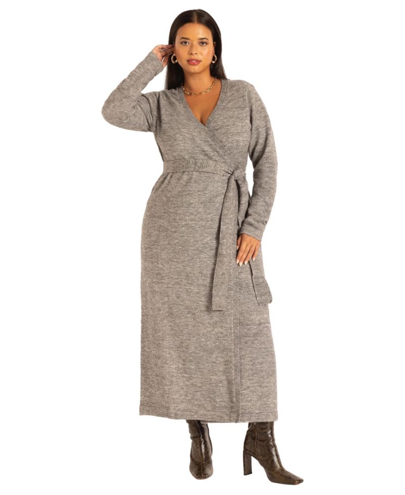 Women's Sweater Wrap Dress