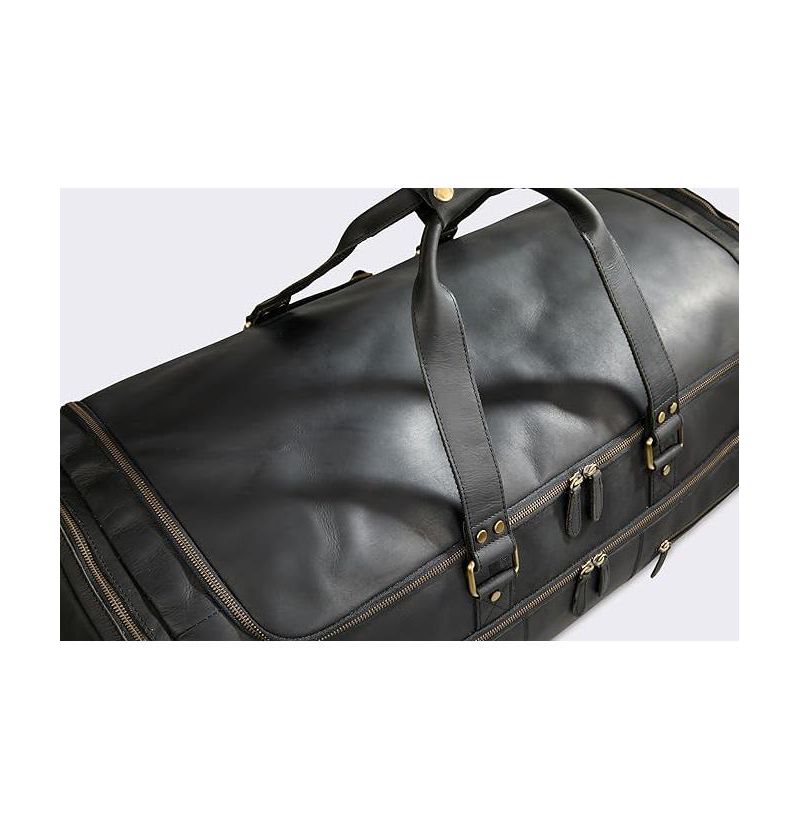 100% Full Grain Leather Duffel Bag - Only Duffel You will Need