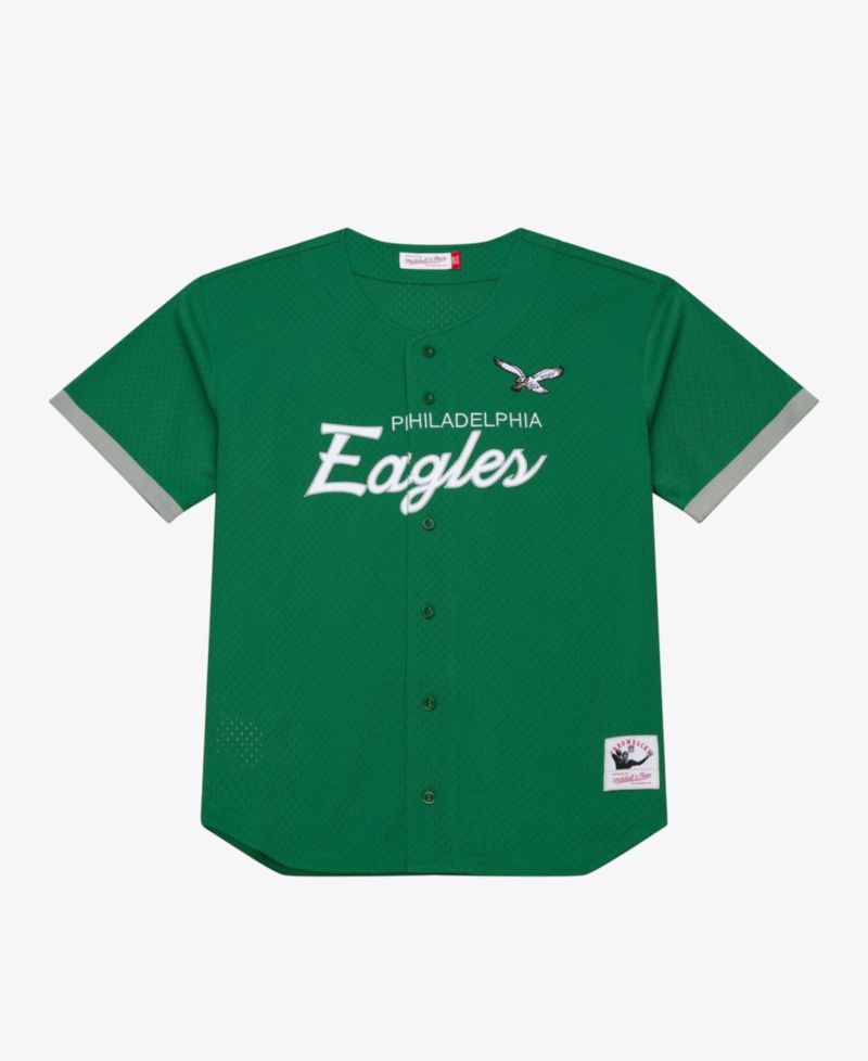 Men's Kelly Green Philadelphia Eagles Head Coach Mesh Full-Button Fashion Jersey