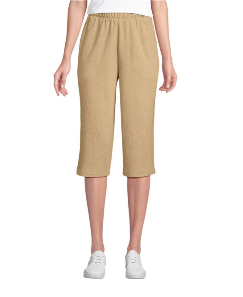 Women's Sport Knit High Rise Elastic Waist Capri Pants