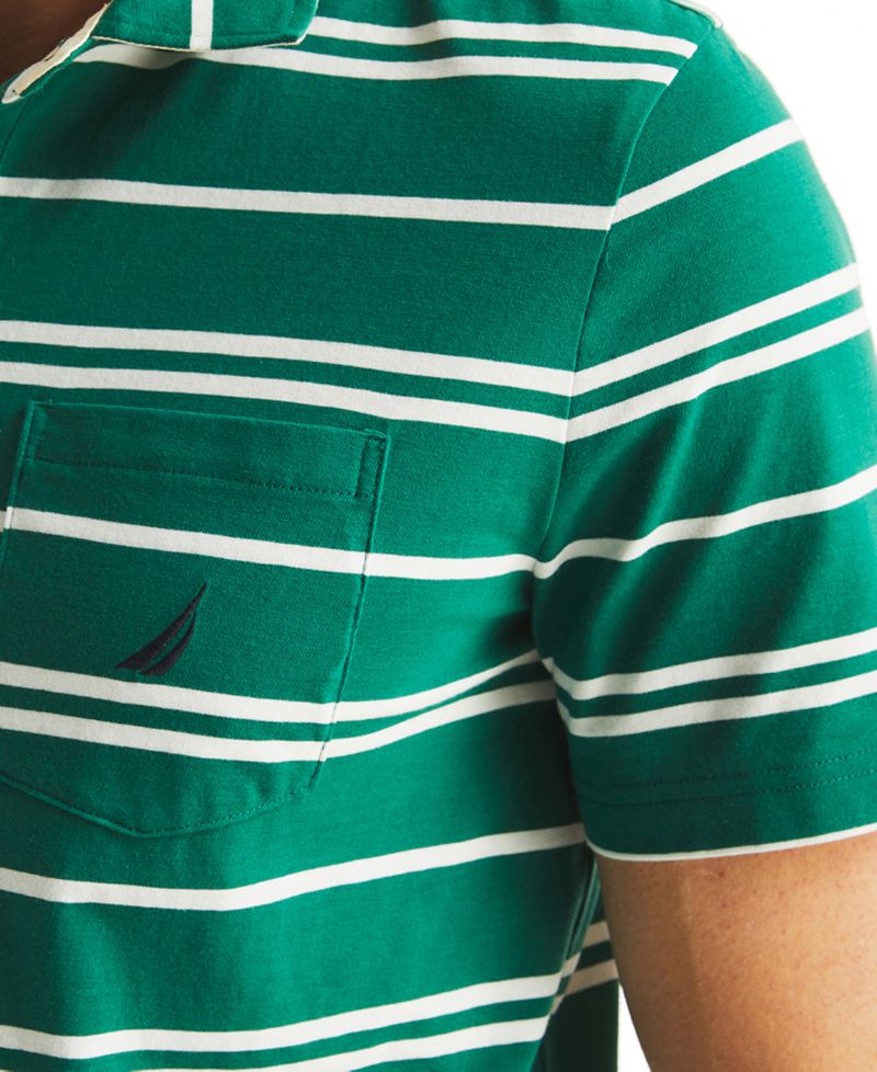 Men's Short Sleeve Striped Polo Shirt