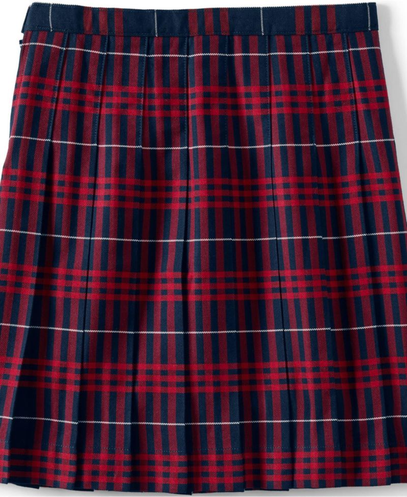 Big Girls Plaid Pleated Skirt Below the Knee