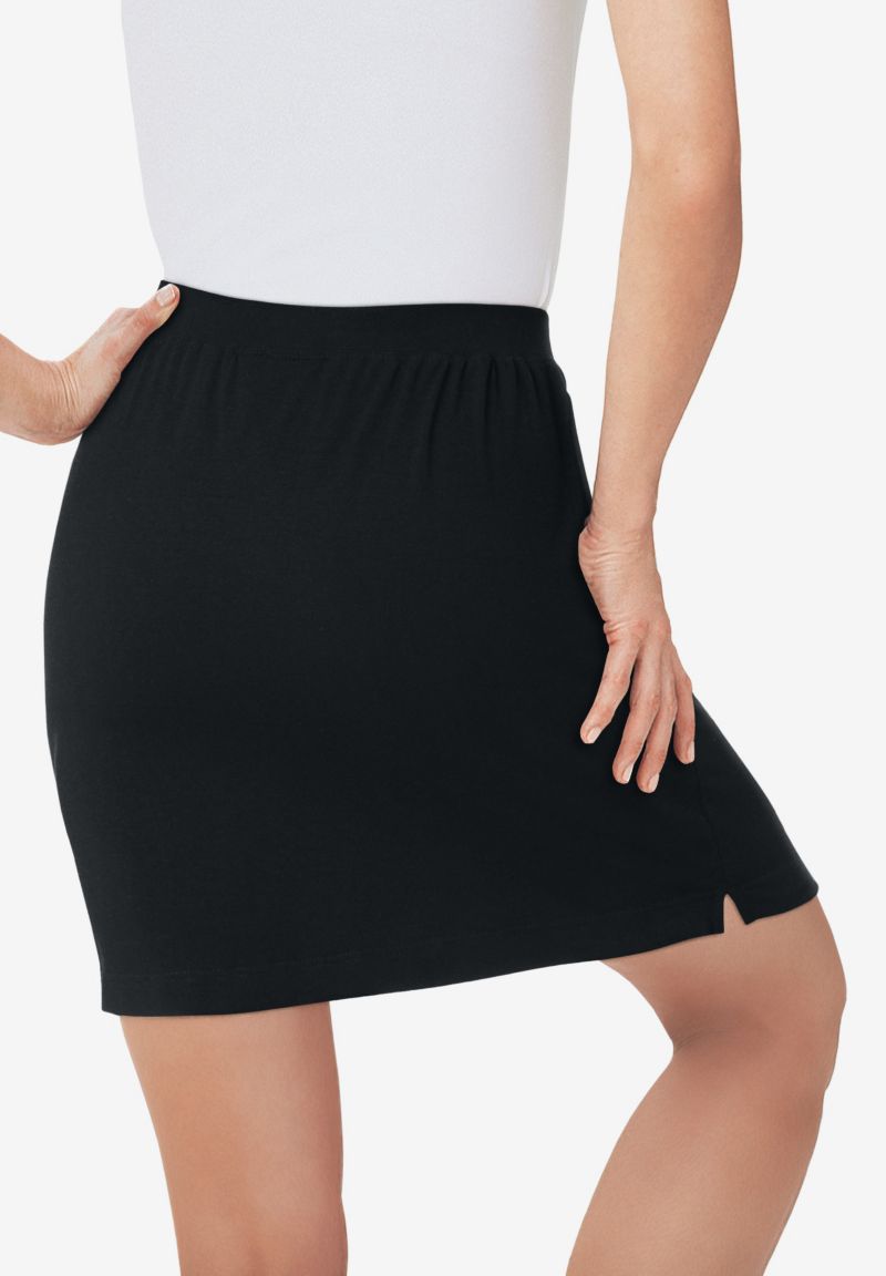 Plus Size Stretch Cotton Skort