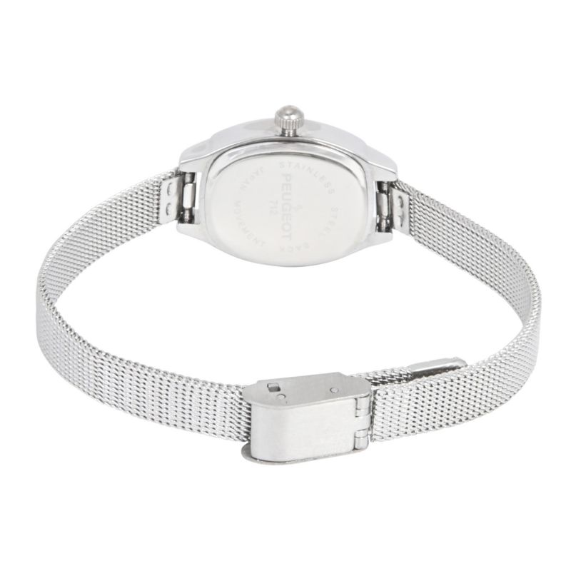Women's Silver Dial Sun Moon Watch 30x20mm Mesh Bracelet
