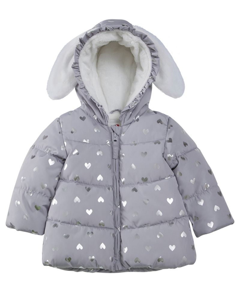 Baby Girls Soft Fleece Lined Puffer Jacket Winter Coat