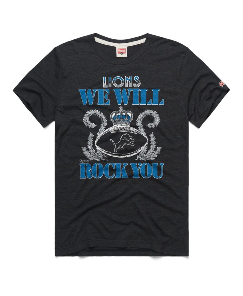 Men's and Women's Charcoal Detroit Lions 2026 NFL Schedule Queen Tri-Blend T-Shirt