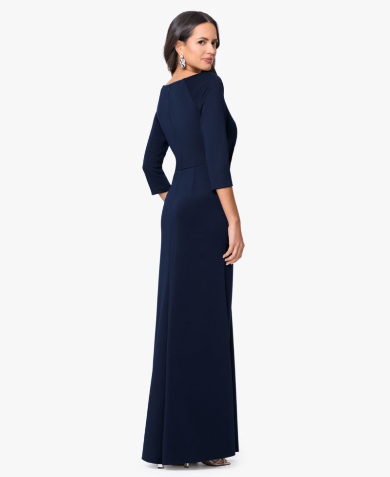 Women's 3/4-Length-Sleeve V-Neck Gown