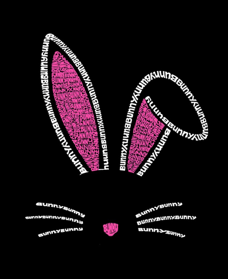 Men's Rabbit Ears Word Art Long Sleeve T-shirt