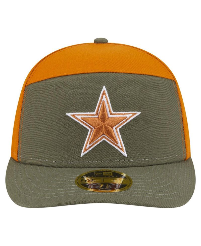 Men's Olive/Brown Dallas Cowboys 2-Tone Color Pack Split Panel 59FIFTY Fitted Hat