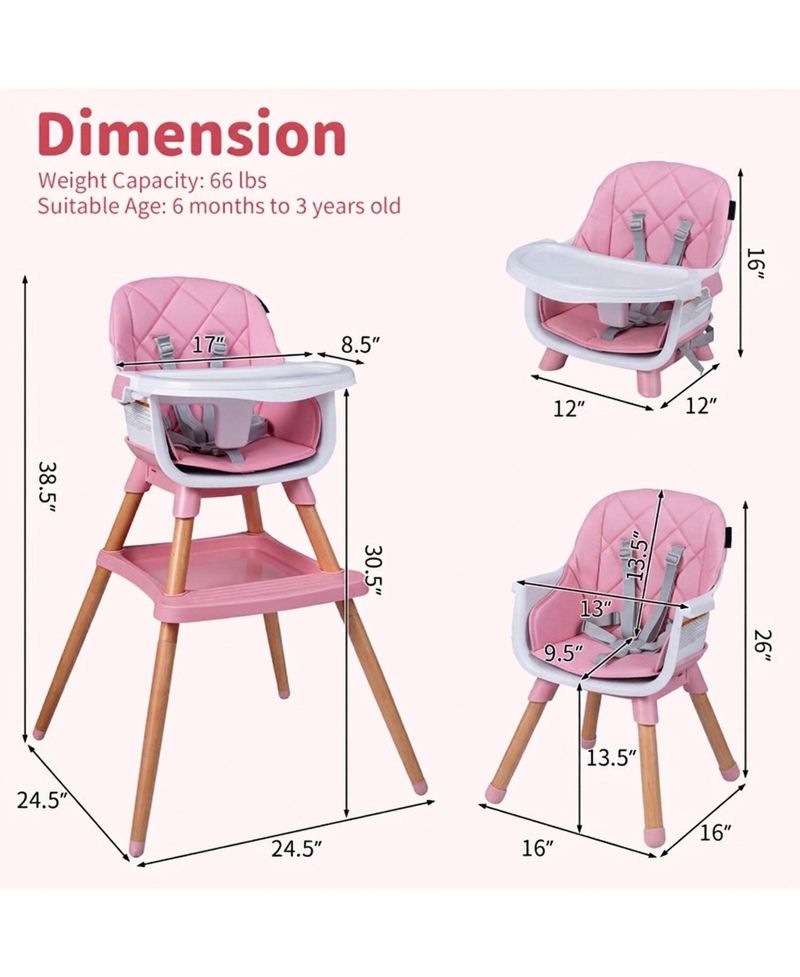 Convertible High Chair with Under-Seat Storage