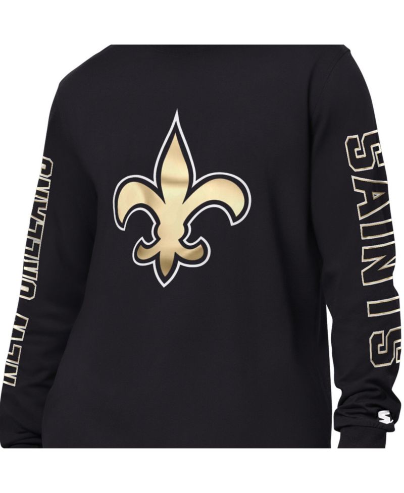Men's Black New Orleans Saints Clutch Hit II Long-Sleeve T-Shirt