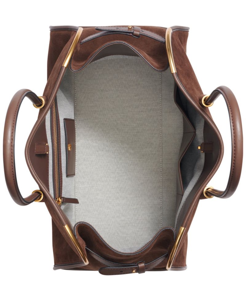 Satin Suede Satchel Handbag