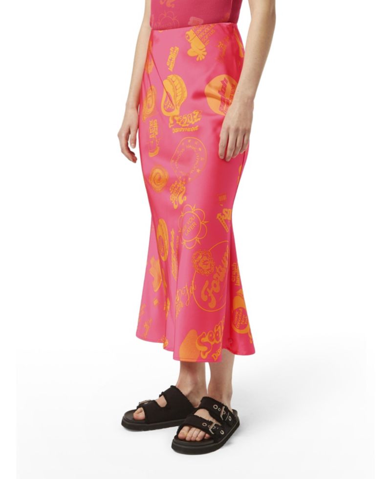 Women's Satin Midi Skirt