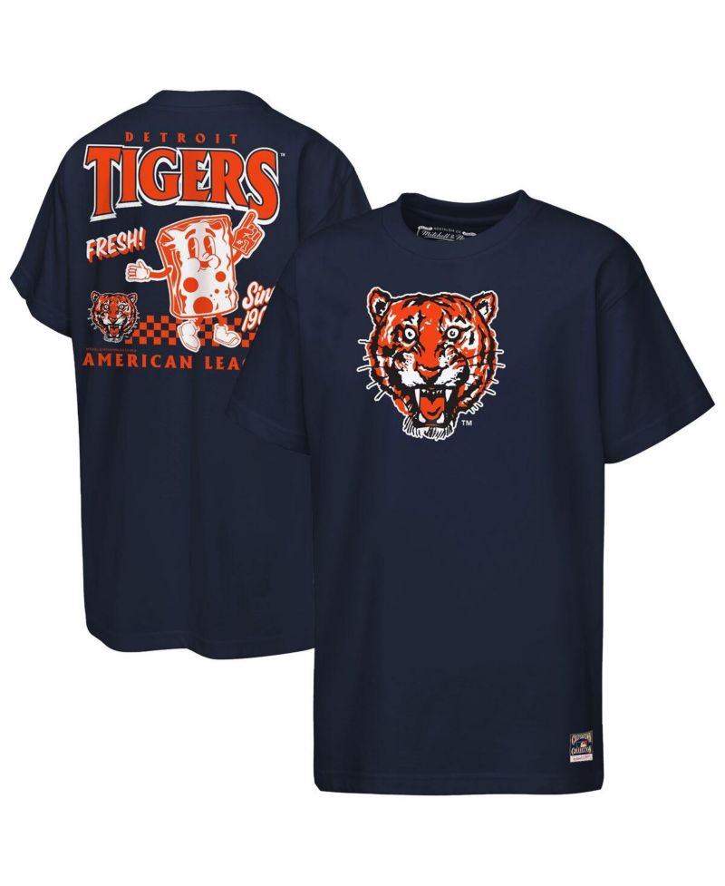 Big Boys and Girls Navy Detroit Tigers Cooperstown Concession T-Shirt