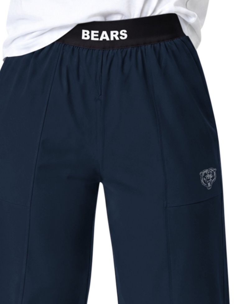 Women's Navy Chicago Bears Athleisure Wide-Leg Trousers
