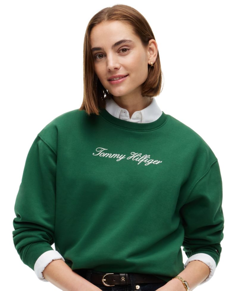 Women's Crew Neck Graphic Pullover Long-Sleeve Sweatshirt