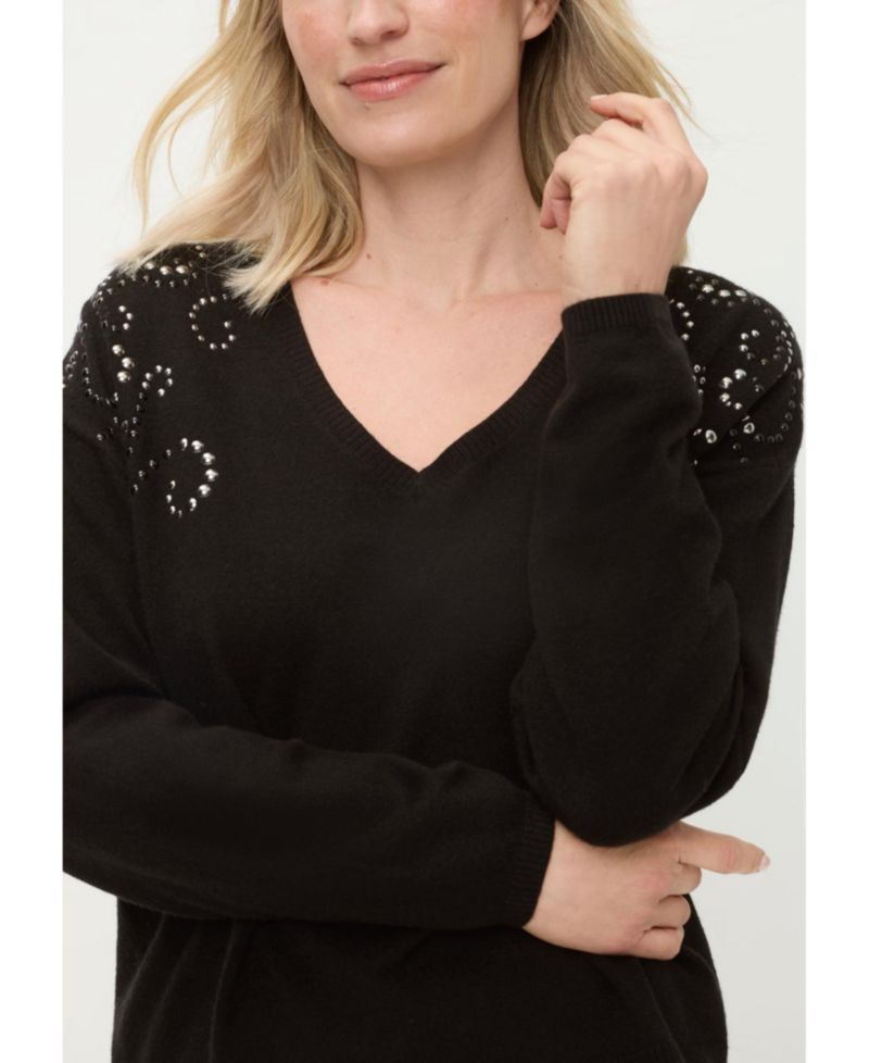 Women's Embellished Fine Gauge Sweater