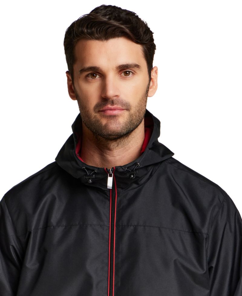 Men's Hooded Water-Resistant Lightweight Windbreaker Jacket