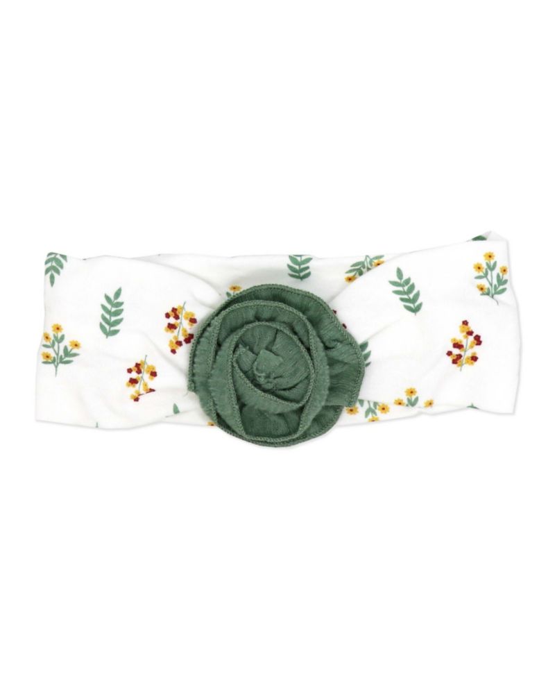 Baby Girls' Fall Sprigs Print Jumper, Bodysuit and Headband, 3-Piece Set