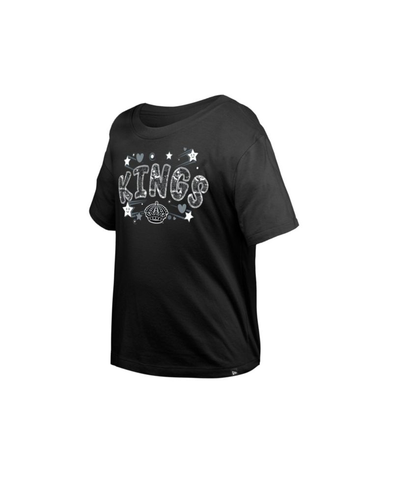 Girl's Big Boys and Girls Black Los Angeles Kings Flip Sequin T-Shirt