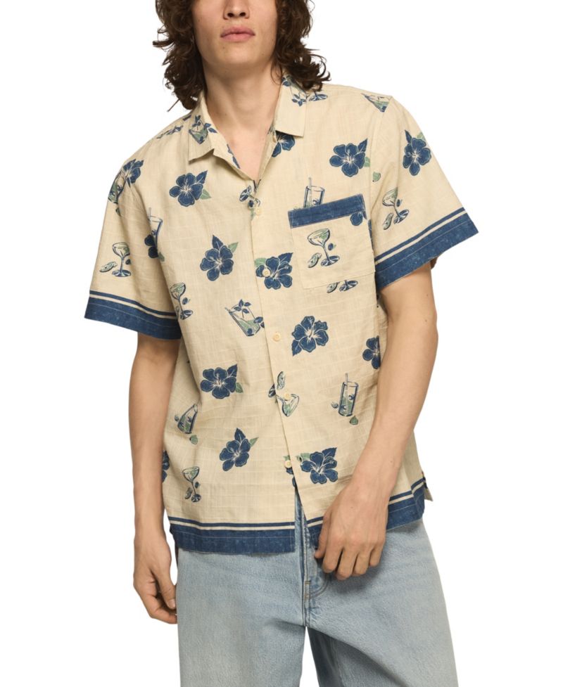 Men's Tropical Print Camp Short-Sleeve