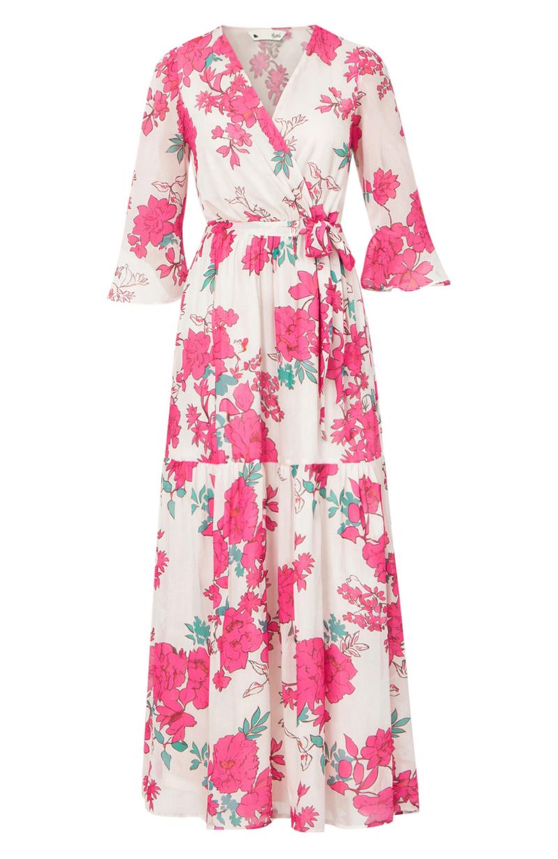 Women's Blossom Print Maxi Wrap Dress