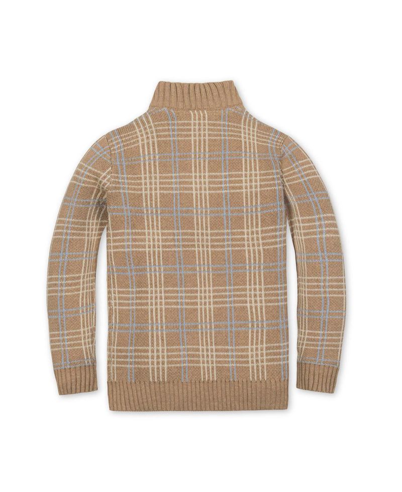 Hope and Henry Boy's Xsmall to Xlarge Organic Mock Neck Intarsia Sweater