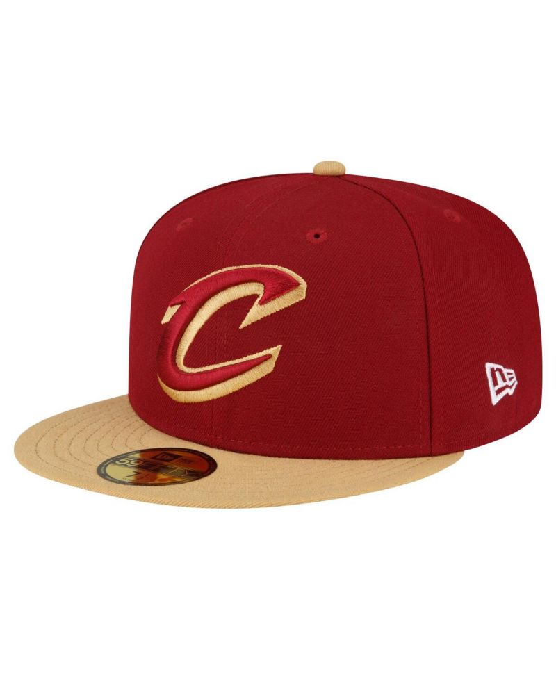 Men's Wine, Gold Cleveland Cavaliers 2-Tone 59FIFTY Fitted Hat