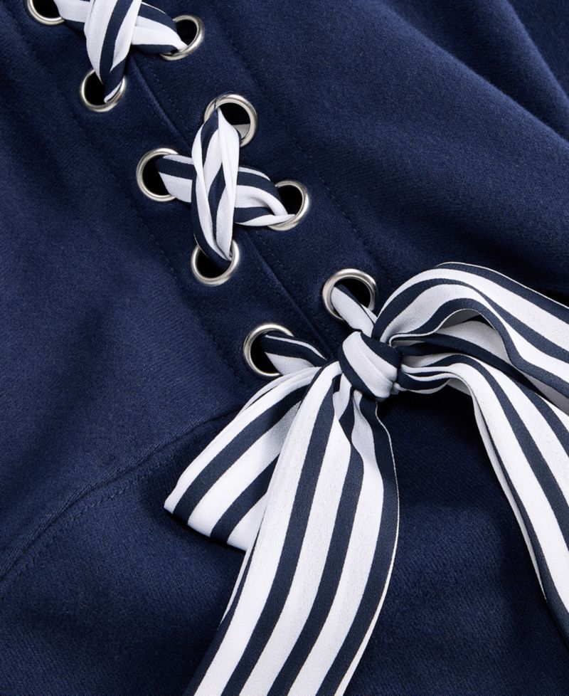 Women's Lace-Up Shoulder Sweatshirt