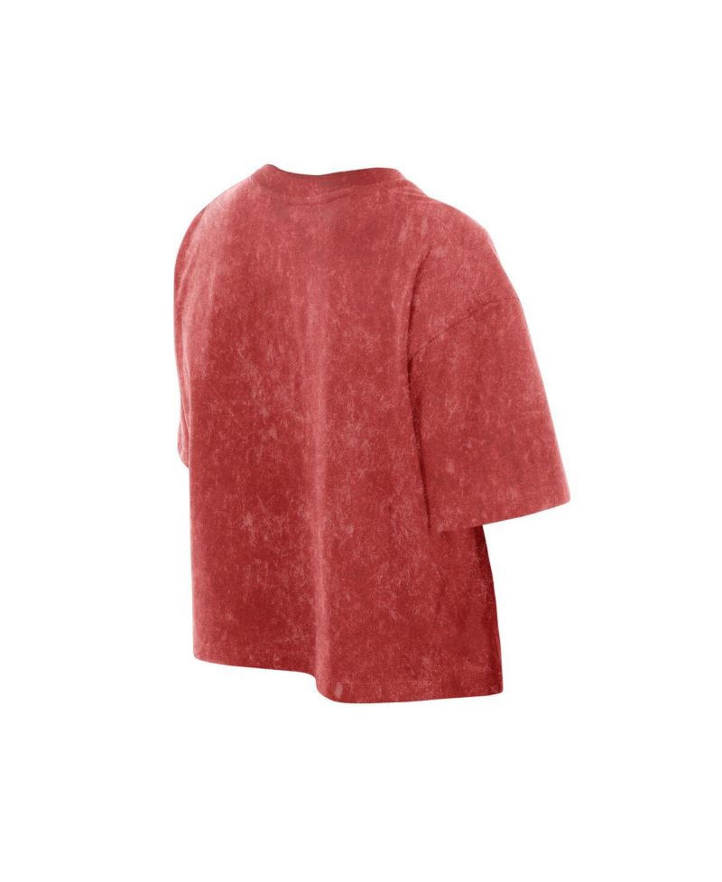 Women's Scarlet San Francisco 49ers Cropped Boxy Sport Classics Mineral Wash T-Shirt