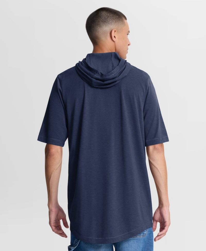 Men's Navy Detroit Tigers Arched Wordmark Tri-Blend Hooded T-Shirt