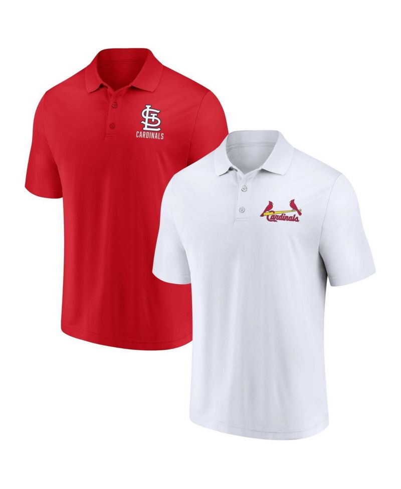 Men's Red, White St. Louis Cardinals Two-Pack Logo Lockup Polo Shirt Set