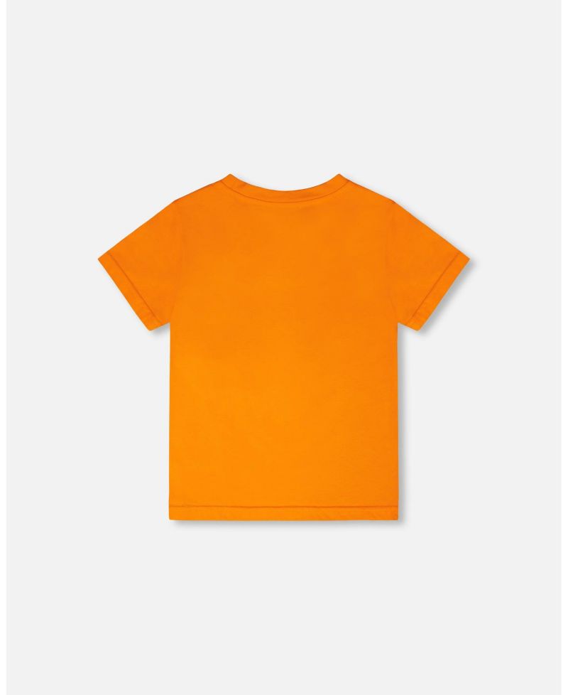 Toddler Boys Cotton Jersey T-Shirt with Bmx Print Orange - Toddler|Child
