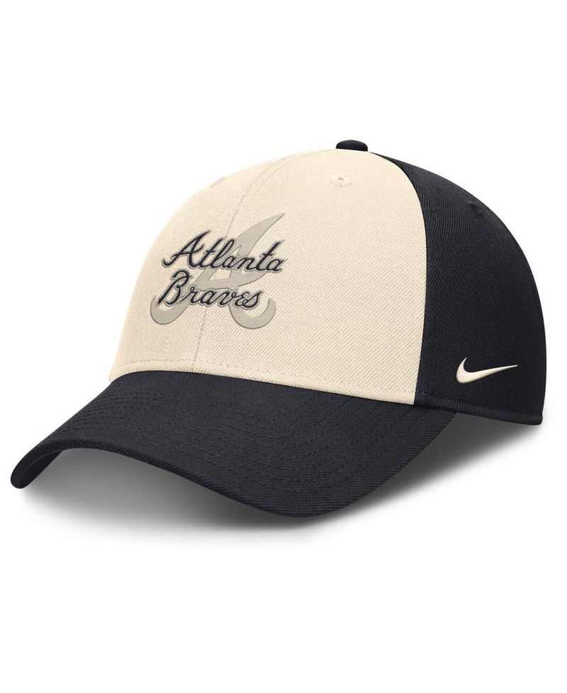 Men's Navy/Natural Atlanta Braves Statement Club Performance Adjustable Hat