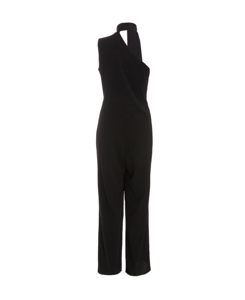 Women's Scuba Crepe Tie Neck Palazzo Jumpsuit
