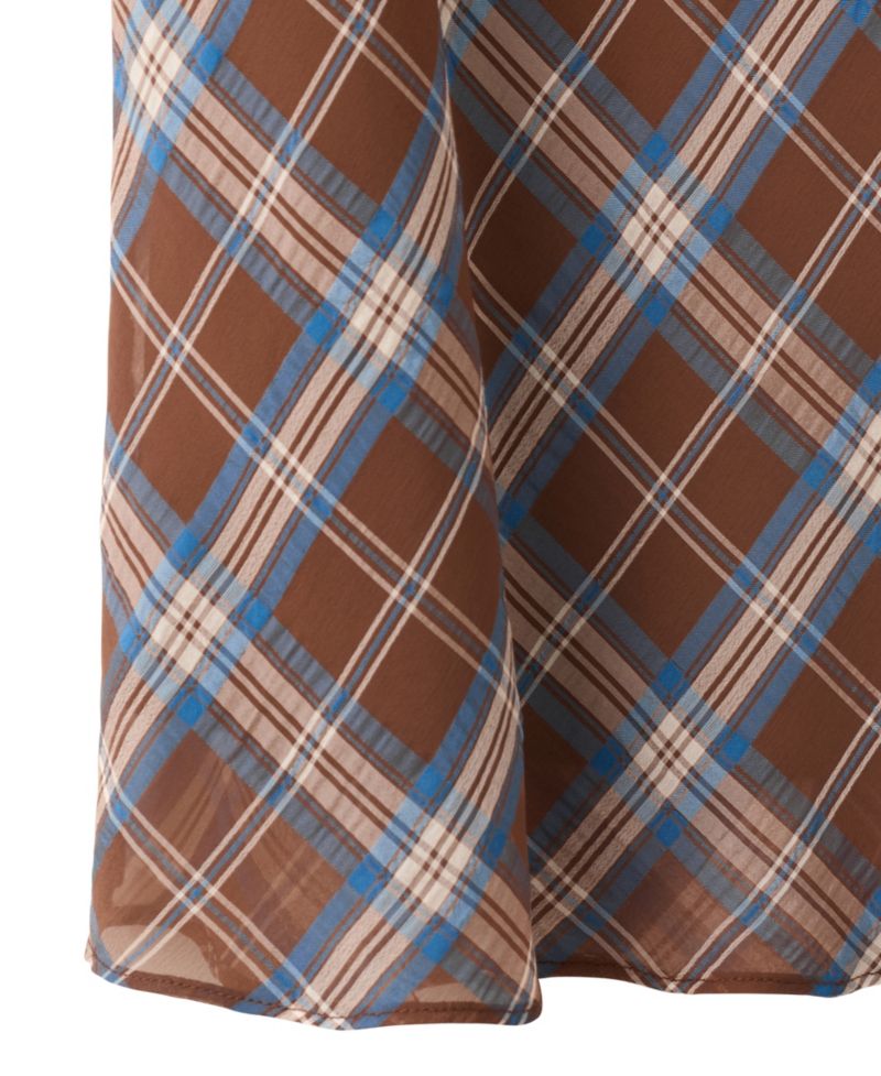 Women's A-Line Checked Midi Skirt