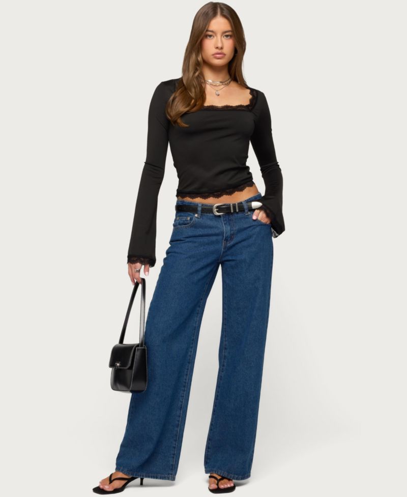 Women's Kailin Lacey Flared Sleeve Top