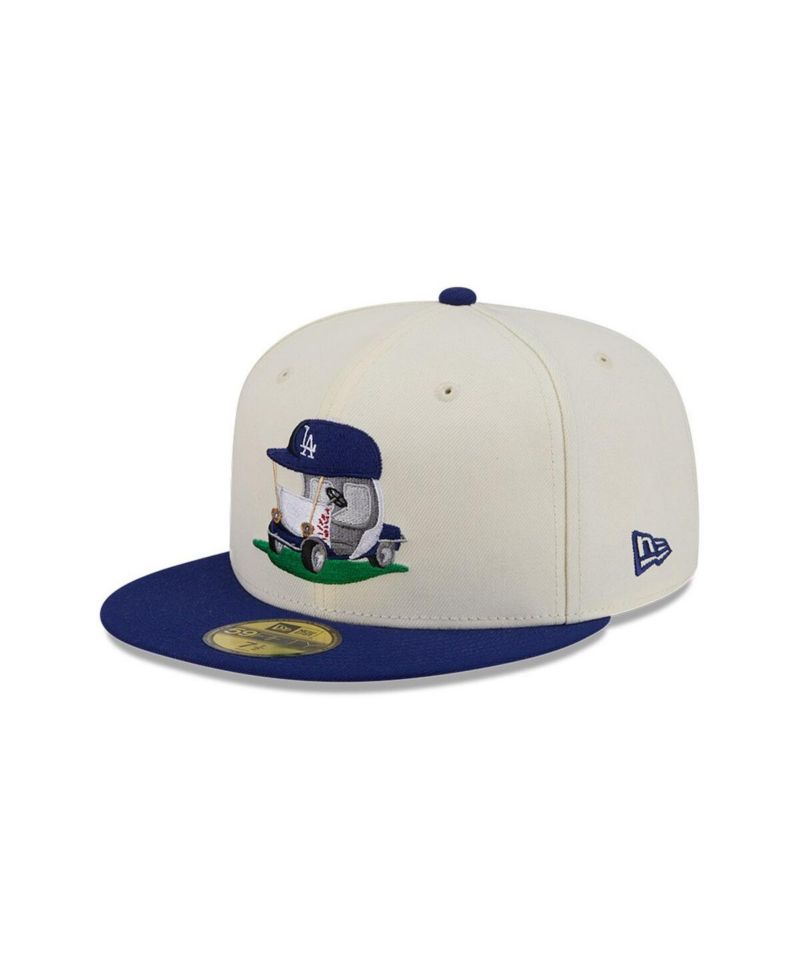 Men's Cream/Royal Los Angeles Dodgers Bullpen Cart 59FIFTY Fitted Hat