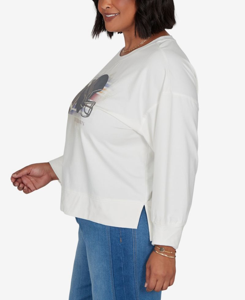 Plus Size Football Graphic Terry Sweatshirt